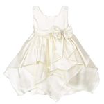 Fairy Dolls Baby Girl's Knee Length Dress (SATINMIX01211_Ivory_3-6 Months)