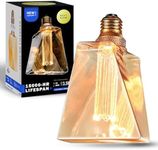 Next Glow LED Decorative Light Bulb | ICE Style Shaped Vintage Edison Large Light Bulb for Home,Table Lamp, Pendant Lighting | 3.5W Warm White 2200k Amber, Dimmable, E26 Base Unique Decorative Bulbs