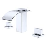 SUMERAIN 3 Hole Deck Mount Roman Tub Faucet Waterfall Bath Tub Faucet with Valve, Chrome Finish