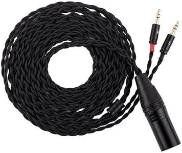 Linsoul Tripowin Nova Monitor Headphone Cable, Over-Ear Headphone Wire, 4-Strand Silver Foil/OCC Hybrid Upgrade Cable, 2M, Dual 3.5mm to 4.4mm/3.5mm/XLR Plug, for Musicians&Audiophiles (XLR, Black)