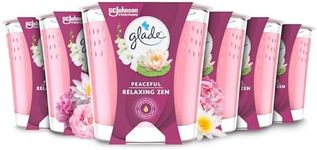 Glade Jar Candle, Scented Candle Infused with Essential Oils, Up to 42 Hour Burn Time, Relaxing Zen, Pack of 6 (6 x 129g)