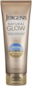 Jergens Natural Glow +Firming Self Tanner Body Lotion, Fair to Medium Skin Tone, Sunless Tanning Moisturizer with Collagen and Elastin. Helps to Visibly Reduce Cellulite, 7.5 Fl Oz