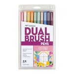 Tombow 56216 Dual Brush Pen Art Markers, Cottage, 10-Pack. Blendable, Brush and Fine Tip Markers