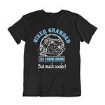 buzz shirts for Grandfathrs, Biker Grandad, Like A Normal Grandad But Much Cooler, Mens Organic Cotton Grandfather Themed T-Shirt Black