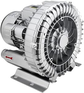 Byjoph 0.6HP Regenerative Blower, 41CFM 110V 60Hz Single Phase, High-Pressure Vortex Ring Blower, Industrial Vacuum Pump for Air Blowing Or Suction for Sewage Aeration Aquarium Fish Pond, Silver