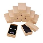 BENECREAT 24 Pack Necklace Ring Box 8x5x3cm Cardboard Jewelry Boxes with Lids Kraft Brown Rectangle Cardboard Small Gift Box for Wedding Party Birthdays Christmas