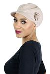 Hats Scarves & More Newsboy Cap for Women Chemo Headwear Cancer Hat 50+ UPF Sun Protection Summer Brighton, Beige, Medium
