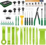 GOOACC 200Pcs Trim Removal Tool, Auto Push Pin Bumper Retainer Clip Set Fastener Terminal Remover Tool Adhesive Cable Clips Round Handle Crowbar Kit Car Panel Radio Removal Auto Clip Pliers, Green