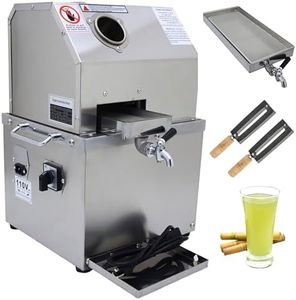 TECHTONGDA Electric Sugar Cane Juicer Press Machine Sugarcane Juice Extractor Ginger Sweet Sorghum Press with 304 Stainless Steel Rollers for Commercial Juicing Sugar Cane Kumquat Citrus Ginger 110V