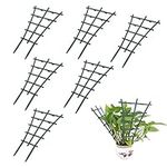 6 Pcs Mini Plant Trellis, Garden Trellis for Climbing Plants, Outdoor Plastic Superimposed Potted Plant Support for Vegetable, Rose, Bean, Pots(dark green)