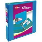 Avery Two-Tone Durable View 3 Ring Binder, 1.5 Inch Slant Rings, Blue/Teal Binder (17292)