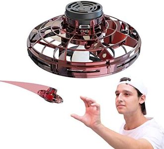 FlyNova Flying Toy, Inductive Motion Aircraft, Hand Operated Drones for Kids or Adults-Scoot Hands Free Mini Drone Helicopter with 360 ° Rotating and Shining LED Lights (Red)