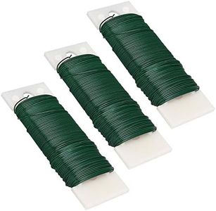 Livder 3 Pack 114 Yards 22 Gauge Green Flexible Paddle Wire for Crafts, Christmas Wreaths Tree, Garland and Floral Flower Arrangements