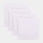 SONNASOFT 16 x 16 Pillow Inserts (Set of 4) - Throw Pillow Inserts with 100% Cotton Cover - 16 Inch Square Interior Sofa Pillow Inserts - Decorative Pillow Insert Pair - White Couch Pillow