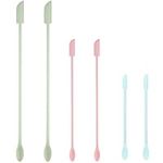 Small Silicone Spatulas - Makeup reusable beauty spatula - Mini rubber tiny nonstick cookware for cosmetics, spoonula,Jar bottles,food scraper, milk, coffee, Home kitchen cooking utensils set - 6 Pack