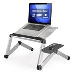 WorkEZ Cool Laptop Cooling Stand - Portable Laptop Stand with FAN USB PORTS MOUSE PAD adjustable laptop desk for bed computer lap desk for laptop riser for desk foldable laptop holder for bed fans