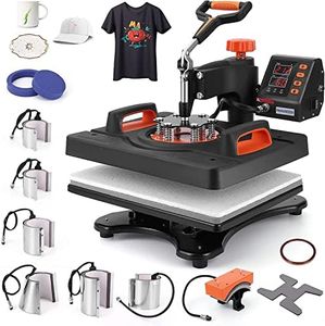 Heat Press Machine, 11 in 1 Professional Sublimation Machine 12" X 15", 360° Swing Away Shirt Printing Heat Transfer Machine Digital Industrial-Quality Shirt Pressing Machine for Tshirt,Hat,Mug,Plate