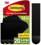 Command 16 lb Picture Hanging Adhesive Strips, White, Large (20-Pairs)