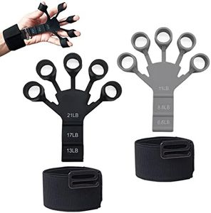 2 Pcs Finger Trainer Finger Strengthener,6 Resistant Level Finger Exerciser Grip Strength Trainer,Adjustable Hand Strengthener For Finger training Wrist Physcial Rehabilitation Finger Flexion Extension Training