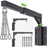 BeneLabel Punch Bag Bracket, Wall Mount Heavy Hanger Hanging Stand Chain Carabiner Silent Rotation with Adjustable 44-64cm Length&33-45cm Height for Home Gym Indoor Outdoor Boxing Exercise, 250-500lbs