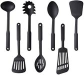 Kitchen Utensils Set, 7 Pcs Cooking Utensils Set 410℉ Heat Resistant & Non-Stick Food Grade Nylon Kitchen Gadgets Accessories for Cookware, BPA Free Kitchen Tools Gift (Black)