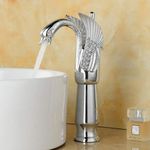 Inart Designer Brass Hot & Cold Wash Basin Mixer/Single Handle Kitchen Sink Faucet Tap/High Neck Pillar Cock Silver Color