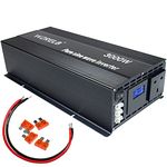 WZRELB 3000 watt Power Inverter Pure Sine Wave Inverter 12v to 230v 240v, Stardard UK sockets and hardwire terminal, Grounded, LCD Display, Surge 6000W (3000w 12v)