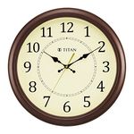 Titan Plastic Classic Off White Analog Wall Clock Silent Sweep Technology, 42 X42 Cm (Large)