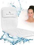 Bath Haven Bath Pillow for Bathtub - Full Body Mat & Cushion Headrest for Women and Men, Luxury Pillows for Neck and Back in Shower Tub or Jacuzzi - Powerful Suction Cups - Spa Accessories Deluxe