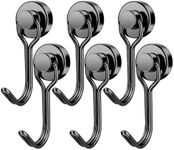 FINDMAG Magnetic Hooks 30 LBS Magnetic Hooks Cruise Black Heavy Duty Strong Neodymium Swivel Magnet Hook for Hanging, Magnets with Hook for Refrigerator, Grill, Locker - 6 Pack