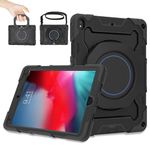 ROISKIN iPad Air 3rd Generation Case 2019: Heavy Duty Cover for iPad Pro 10.5 Case 2017 with 360° Rotating Stand & Pen Holder & Shoulder Strap for Kids Boys Girls, Black