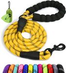 Taglory Rope Dog Lead with Soft Padded Handle, 1.8 m Reflective Dog Lead and Multi-Colour for Small Dogs, 1.0 cm, Yellow