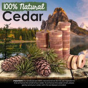 ecoKiwi Cedar Moth Repellent Rings, 28-Pack – Natural Wardrobe Protection