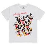 Disney Ladies Mickey Mouse Fashion Shirt Mickey Mouse Tee - Mickey Mouse Tee, White Shirt, Small