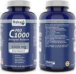 Naka Platinum PRO Pure Vitamin C 1000 mg Delayed Release 100% Vegetarian - BONUS Size 180 Veggie Capsules (150+30)