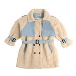 Bold N Elegant Girl’s Fur and Denim Winter Party Outerwear Overcoat Warm Long Coat Jacket for Young Littl Girls from 4 to 9 Years (5-6 Years, White)