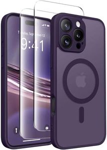 CAPRARO Magnetic Compatible with iPhone 16 Pro Case, Upgraded [Full Camera Protection] [Compatible with MagSafe] Protective Translucent Matte Women Girl Phone Case Cover, Deep Purple