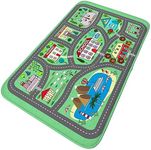 Tiny Footprints Kids Interactive Play Mat for Boys Girls Children, Super Soft Town City Road Car Rug, Playroom Nursery Decorations Carpet 90 x 60cm