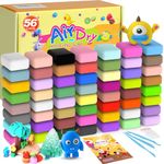 Air Dry Clay 56 Colors, Modeling Clay for Kids,Model Magic Clay, DIY Molding Clay Starter Kit with Sculpting Tools, Soft & Ultra Light, Art and Crafts Gifts for Boys Girls Kids