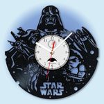 Viiluuxr Vinyl Record LED Wall Clock 12 Inch Mood Light Neon Clock Star Science Fiction Movie Themed Thanksgiving Night Lamp Remote Control 7 Colors Luminous Clock. (SW-02- With LED)