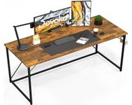 Devoko Computer Desk 120 x 50 x 75 cm, Home Office desk with Hook, Study Writing Desks, Laptop Table for Home Workstations, Industrial Design Black Desk Metal Frame, Rustic Brown