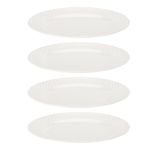 Melamine Dinnerware Set - White Dinner Set with 4 Dinner Plates, 4 Side Plates, 4 Bowls & 2 Serving Bowls for Picnics, Camping & BBQs - Lightweight & Easy Clean Plate Set - White