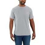 Carhartt Men's Force Relaxed Fit Midweight Short-Sleeve Pocket T-Shirt, Heather Grey, XXL