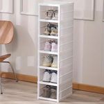 SAJANI Foldable Shoe Organizer Stackable Shoe Box, Folding Shoe Organizer Storage Bins With Clear Door, Multi- Layer Shoes Rack For Closer, Heels, Boots, Slippers With Lids (6 Layer)