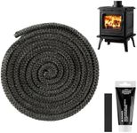 Navaris Log Burner Rope Seal - Stove Sealing Cord - Replacement Sealer for Smoker Fire Log Wood Burning - 3 m Long (9'10") - 12 mm (1/2") Diameter - with Adhesive Glue and End Tape