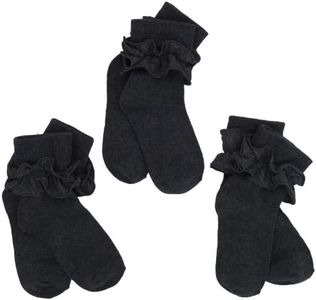 Jefferies Socks Girls 2-6X Misty Ruffle Turn Cuff 3 Pair Pack Socks
