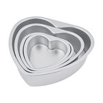 4Pcs Heart Shaped Cake Pan,Aluminum Cake Tray with Removable Bottom Cake Pans Mold Tin Set for Wedding Birthday Baking Heart Layers Cake(5 inch, 6 inch, 8 inch, 10 inch)