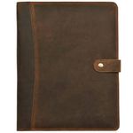 Leather Village Leather Portfolio Organizer - Professional Business Padfolio for Men & Women - Stylish Document Card Holder, Resume Folder, Folio for A4/Letter Size Writing Legal Pad, Brown