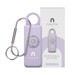 Personal Alarm NOYZIE Personal Safety Alarm - LOUD 130db Siren & 200-Lumen Strobing LED Light - Self Defence Rope Alarm Keyring Keychain for Women, Men, Elderly & Dog Walkers (Purple (Rechargeable))