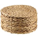 MANCHAP 10 Pack 30cm Water Hyacinth Woven Placemats, 12 Inch Round Natural Placemats, Large Handmade Wicker Table Mats for Table Top, Dining Table